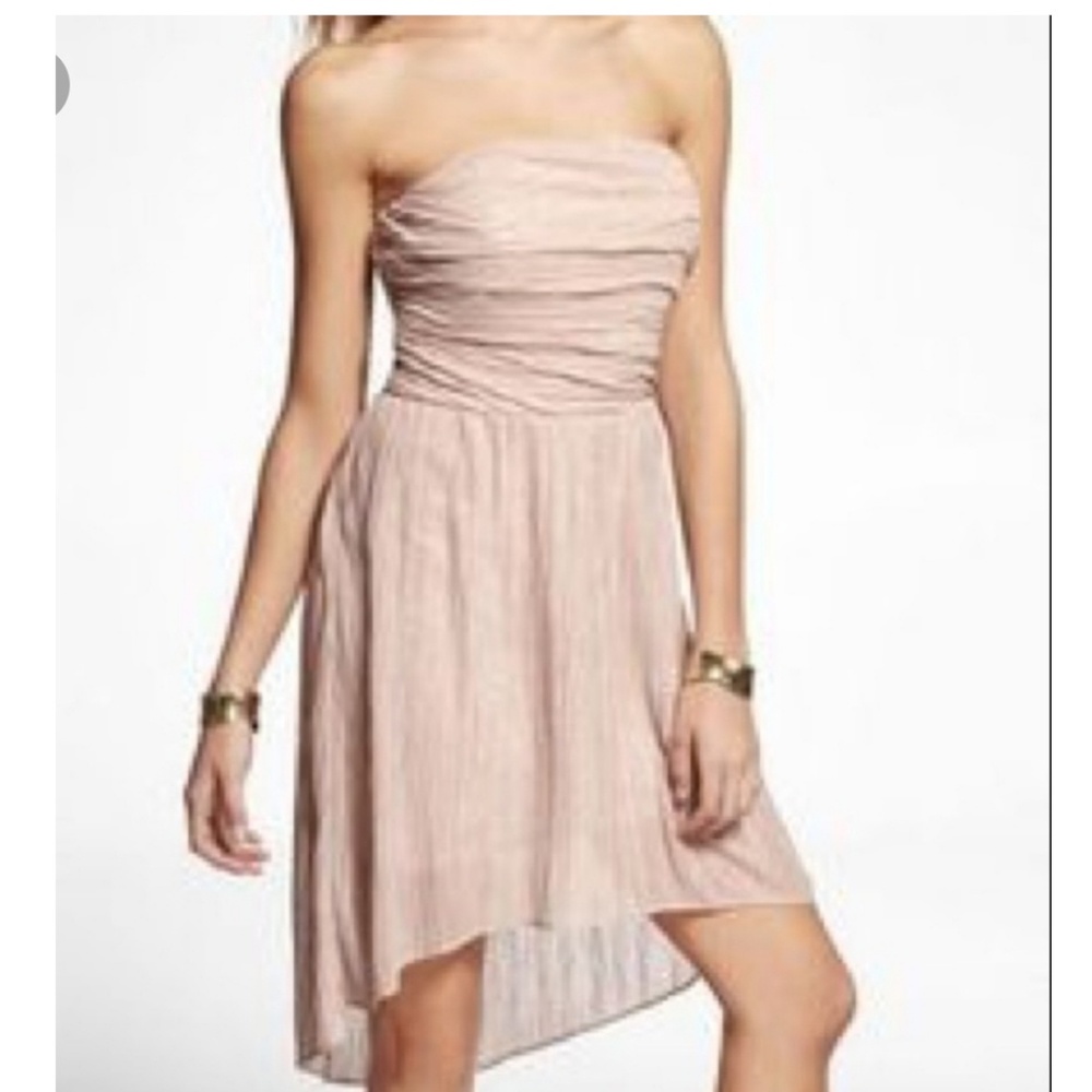 Express Nude Strapless Cocktail Dress
